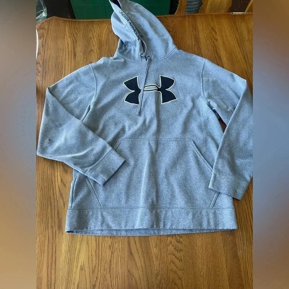 [Under Armour] Gray Logo Hoodie Size Small‎ GUC